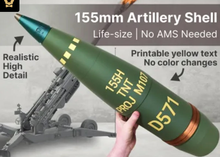 Life-Size 155mm Artillery Shell | High Detail